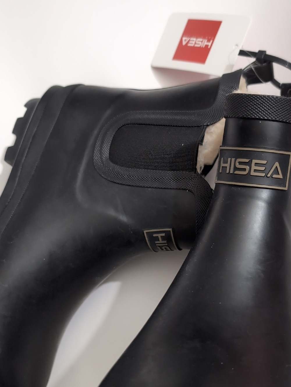 Hisea Women's Black Winter Rain Boots